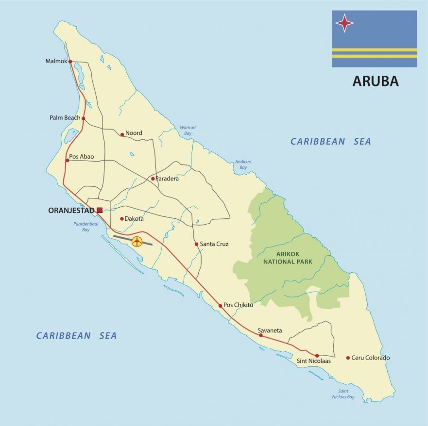 Aruba Map 881x878 